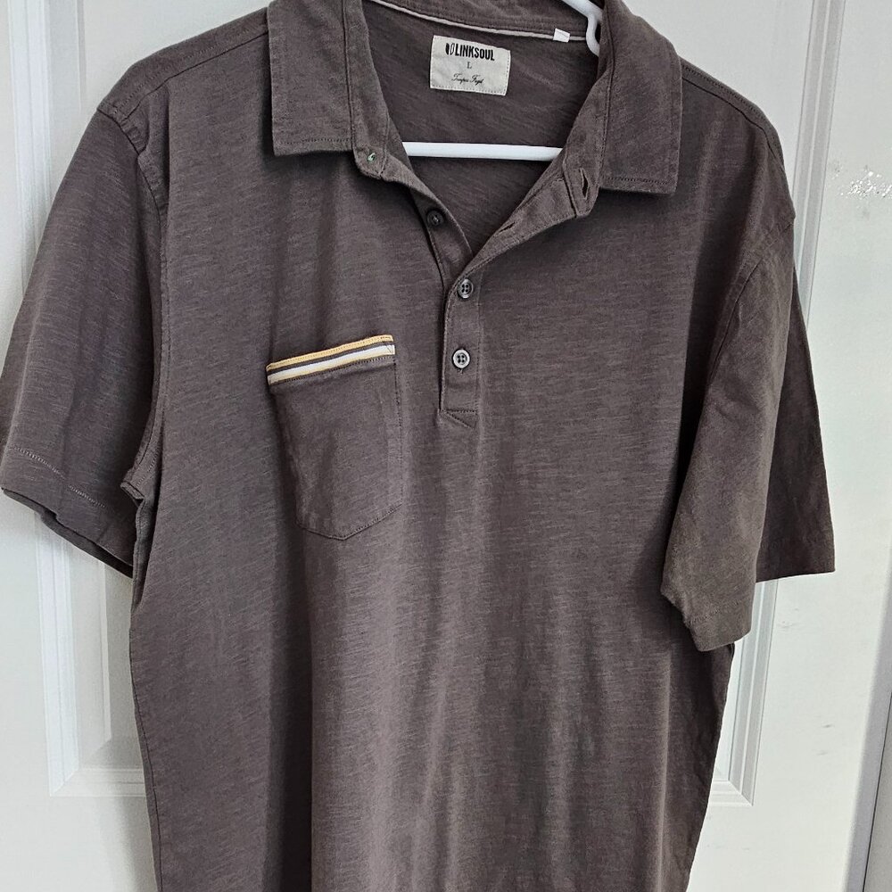 Dark Grey LINKSOUL Men's Polo Size Large